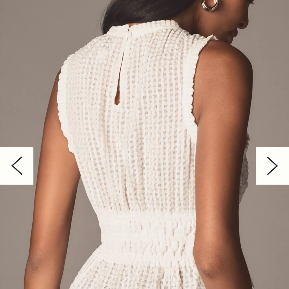 Maeve by Anthropologie sleeveless blouse stretch lace size Small in ivory - Picture 2 of 9